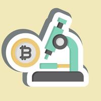 Sticker Bitcoin Research. related to Cryptography symbol. simple design illustration vector