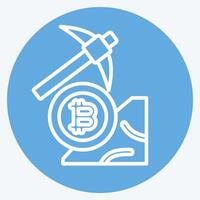 Icon Bitcoin Mining. related to Cryptography symbol. blue eyes style. simple design illustration vector