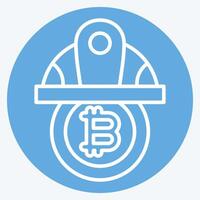 Icon Bitcoin Minor Hat. related to Cryptography symbol. blue eyes style. simple design illustration vector