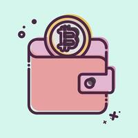Icon Bitcoin Wallet. related to Cryptography symbol. MBE style. simple design illustration vector