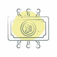 Icon Digital Currency. related to Cryptography symbol. Color Spot Style. simple design illustration vector