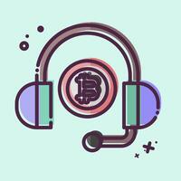 Icon Bitcoin Support. related to Cryptography symbol. MBE style. simple design illustration vector