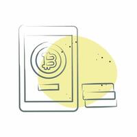 Icon Bitcoin Payment. related to Cryptography symbol. Color Spot Style. simple design illustration vector