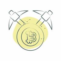 Icon Bitcoin mining Axe. related to Cryptography symbol. Color Spot Style. simple design illustration vector