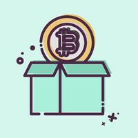 Icon Bitcoin Parcel. related to Cryptography symbol. MBE style. simple design illustration vector