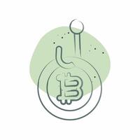 Icon Bitcoin Phising. related to Cryptography symbol. Color Spot Style. simple design illustration vector