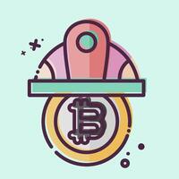 Icon Bitcoin Minor Hat. related to Cryptography symbol. MBE style. simple design illustration vector