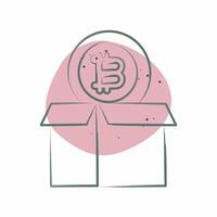 Icon Bitcoin Parcel. related to Cryptography symbol. Color Spot Style. simple design illustration vector