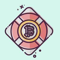 Icon Bitcoin Safety. related to Cryptography symbol. MBE style. simple design illustration vector