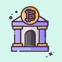 Icon Bitcoin Bank. related to Cryptography symbol. MBE style. simple design illustration vector