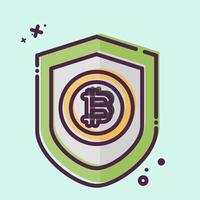 Icon Bitcoin Protection. related to Cryptography symbol. MBE style. simple design illustration vector