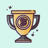 Icon Bitcoin Trophy. related to Cryptography symbol. MBE style. simple design illustration vector