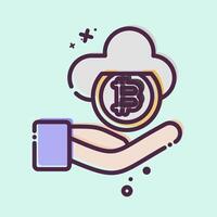 Icon Cloud Money. related to Cryptography symbol. MBE style. simple design illustration vector