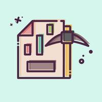 Icon Mining Chart. related to Cryptography symbol. MBE style. simple design illustration vector