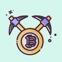 Icon Bitcoin mining Axe. related to Cryptography symbol. MBE style. simple design illustration vector