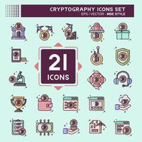 Icon Set Cryptography. related to Bitcoin symbol. MBE style. simple design illustration vector