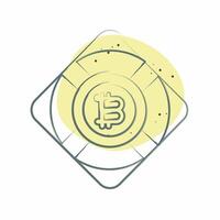 Icon Bitcoin Safety. related to Cryptography symbol. Color Spot Style. simple design illustration vector