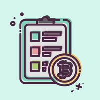 Icon Crypto Report. related to Cryptography symbol. MBE style. simple design illustration vector