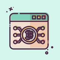 Icon Bitcoin Web. related to Cryptography symbol. MBE style. simple design illustration vector