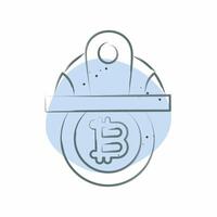 Icon Bitcoin Minor Hat. related to Cryptography symbol. Color Spot Style. simple design illustration vector