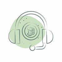 Icon Bitcoin Support. related to Cryptography symbol. Color Spot Style. simple design illustration vector