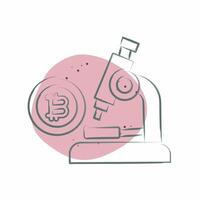 Icon Bitcoin Research. related to Cryptography symbol. Color Spot Style. simple design illustration vector