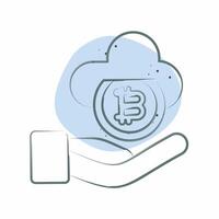Icon Cloud Money. related to Cryptography symbol. Color Spot Style. simple design illustration vector