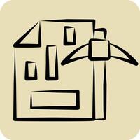 Icon Mining Chart. related to Cryptography symbol. hand drawn style. simple design illustration vector