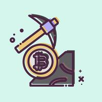 Icon Bitcoin Mining. related to Cryptography symbol. MBE style. simple design illustration vector