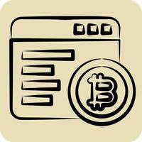 Icon Mining Software. related to Cryptography symbol. hand drawn style. simple design illustration vector
