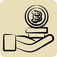 Icon Invesment. related to Cryptography symbol. hand drawn style. simple design illustration vector