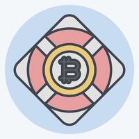 Icon Bitcoin Safety. related to Cryptography symbol. color mate style. simple design illustration vector