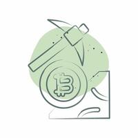 Icon Bitcoin Mining. related to Cryptography symbol. Color Spot Style. simple design illustration vector