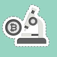 Sticker line cut Bitcoin Research. related to Cryptography symbol. simple design illustration vector