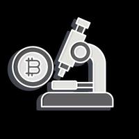 Icon Bitcoin Research. related to Cryptography symbol. glossy style. simple design illustration vector