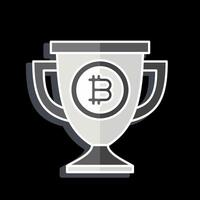 Icon Bitcoin Trophy. related to Cryptography symbol. glossy style. simple design illustration vector