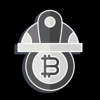 Icon Bitcoin Minor Hat. related to Cryptography symbol. glossy style. simple design illustration vector