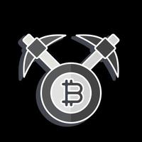 Icon Bitcoin mining Axe. related to Cryptography symbol. glossy style. simple design illustration vector