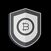 Icon Bitcoin Protection. related to Cryptography symbol. glossy style. simple design illustration vector