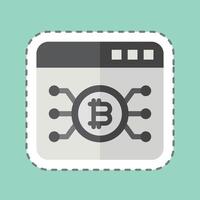 Sticker line cut Bitcoin Web. related to Cryptography symbol. simple design illustration vector