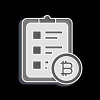 Icon Crypto Report. related to Cryptography symbol. glossy style. simple design illustration vector