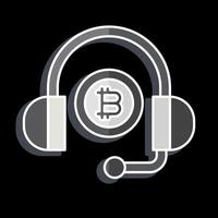 Icon Bitcoin Support. related to Cryptography symbol. glossy style. simple design illustration vector