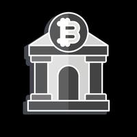 Icon Bitcoin Bank. related to Cryptography symbol. glossy style. simple design illustration vector