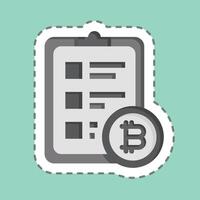 Sticker line cut Crypto Report. related to Cryptography symbol. simple design illustration vector