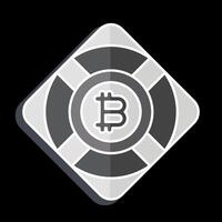 Icon Bitcoin Safety. related to Cryptography symbol. glossy style. simple design illustration vector