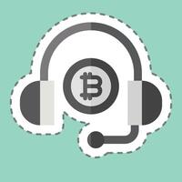 Sticker line cut Bitcoin Support. related to Cryptography symbol. simple design illustration vector