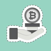 Sticker line cut Invesment. related to Cryptography symbol. simple design illustration vector