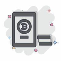 Icon Bitcoin Payment. related to Cryptography symbol. comic style. simple design illustration vector