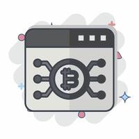 Icon Bitcoin Web. related to Cryptography symbol. comic style. simple design illustration vector