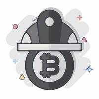 Icon Bitcoin Minor Hat. related to Cryptography symbol. comic style. simple design illustration vector